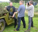 The chairman of the museum, Manfred Petersen is interviewed by local TV.